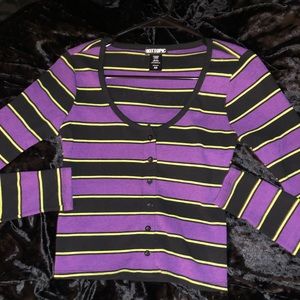 💜🖤💚Hottopic striped long sleeve